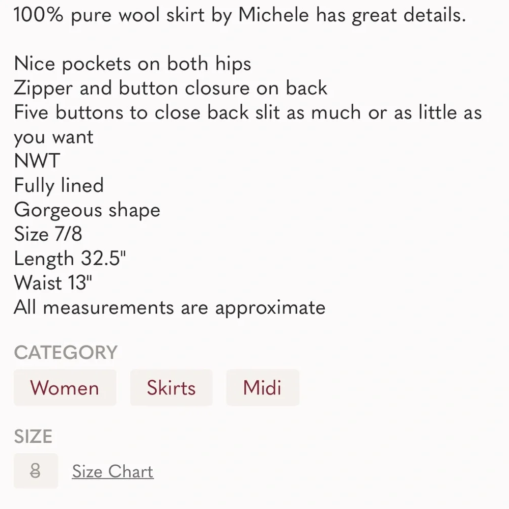 Pure Wool midi buttoned skirt - Picture 12 of 12